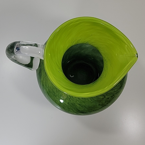 Hand Blown Glass Pitcher 9" x 9½" - Picture 3 of 5